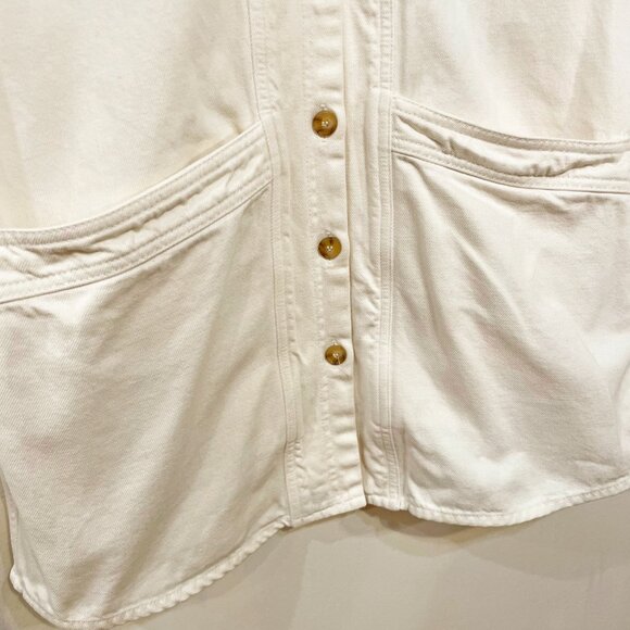 EUC Sezane Will Cotton Twill Chore Jacket Ecru Small $145 - Picture 6 of 9